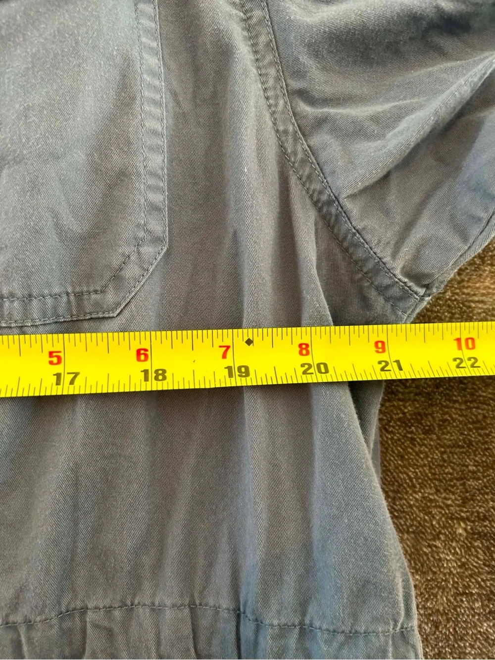 Norm Thompson Vintage Slate Blue Utility Safari Jacket Cinch Waist Gorpcore XL